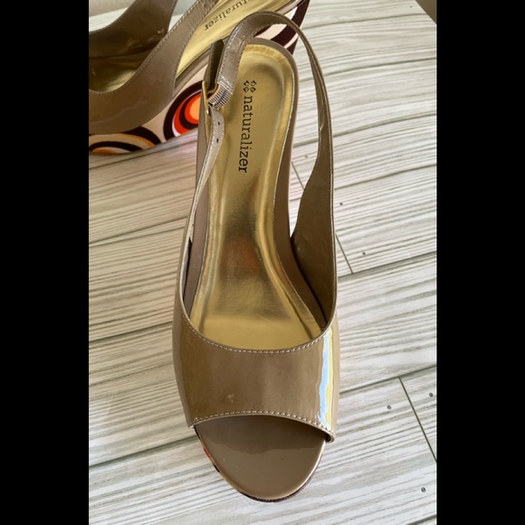 Naturalizer Patent Leather Wedges with Satin Heel - Picture 9 of 10